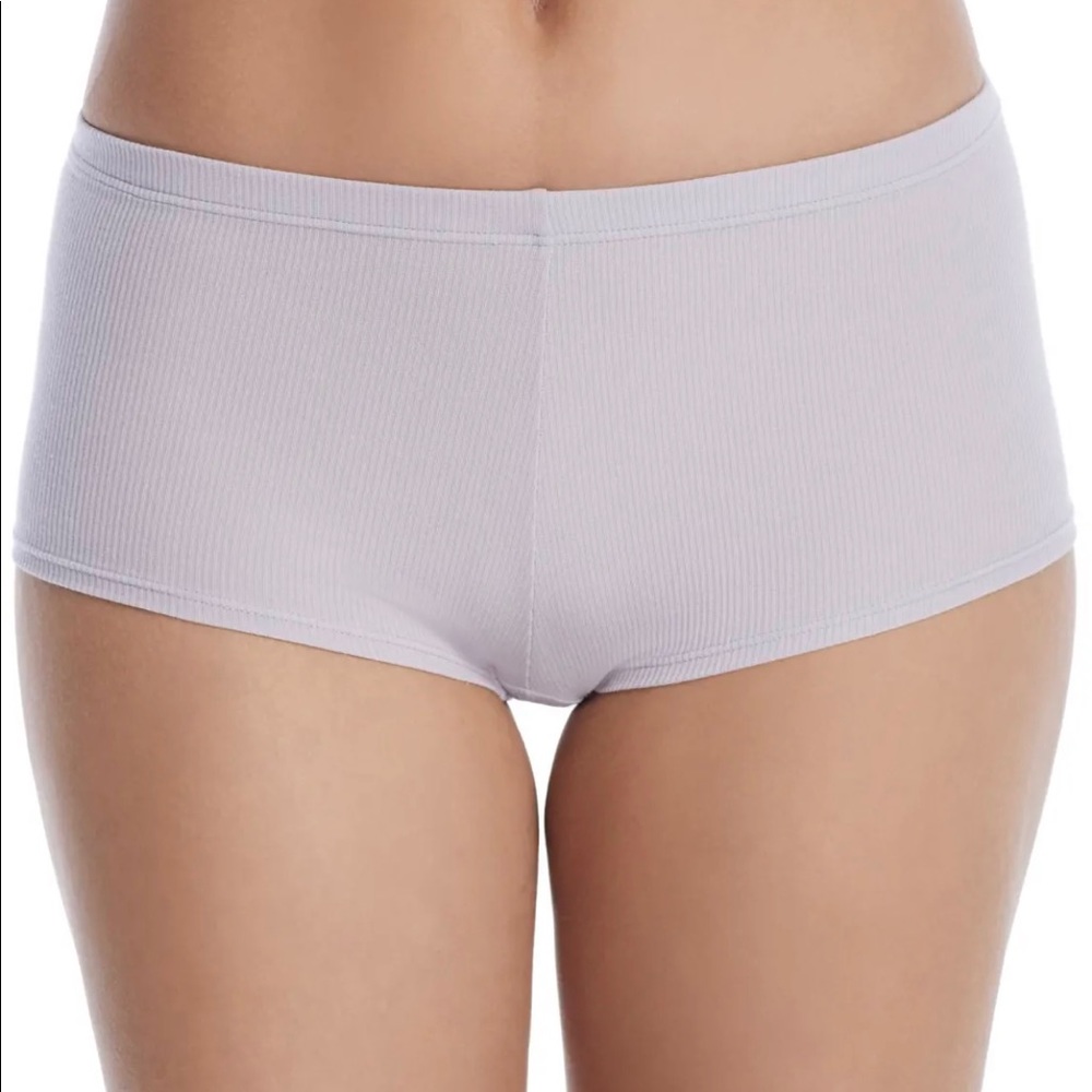 Nearly Nude Lavender 2x2 Modal Ribbed Boy Shorts Size Small